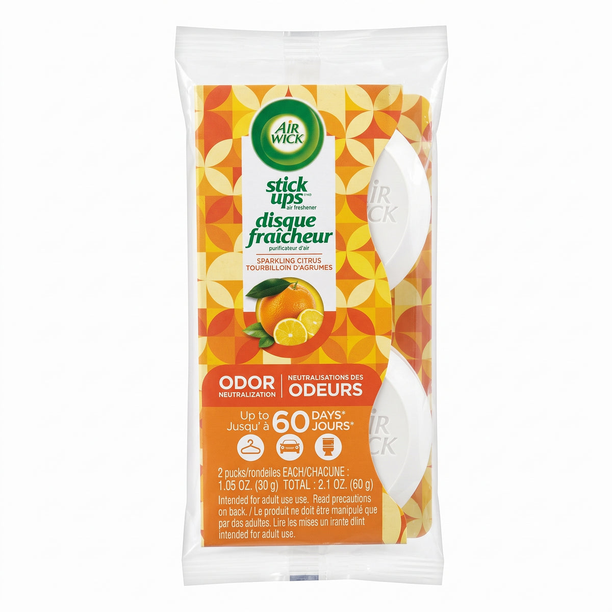 Air Wick Stick Ups Air Freshener, 2-Count Pack, Sparkling Citrus, Wholesale