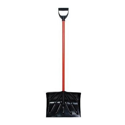 54" Heavy-Duty Plastic Snow Shovel with Red Steel Shaft | Wholesale