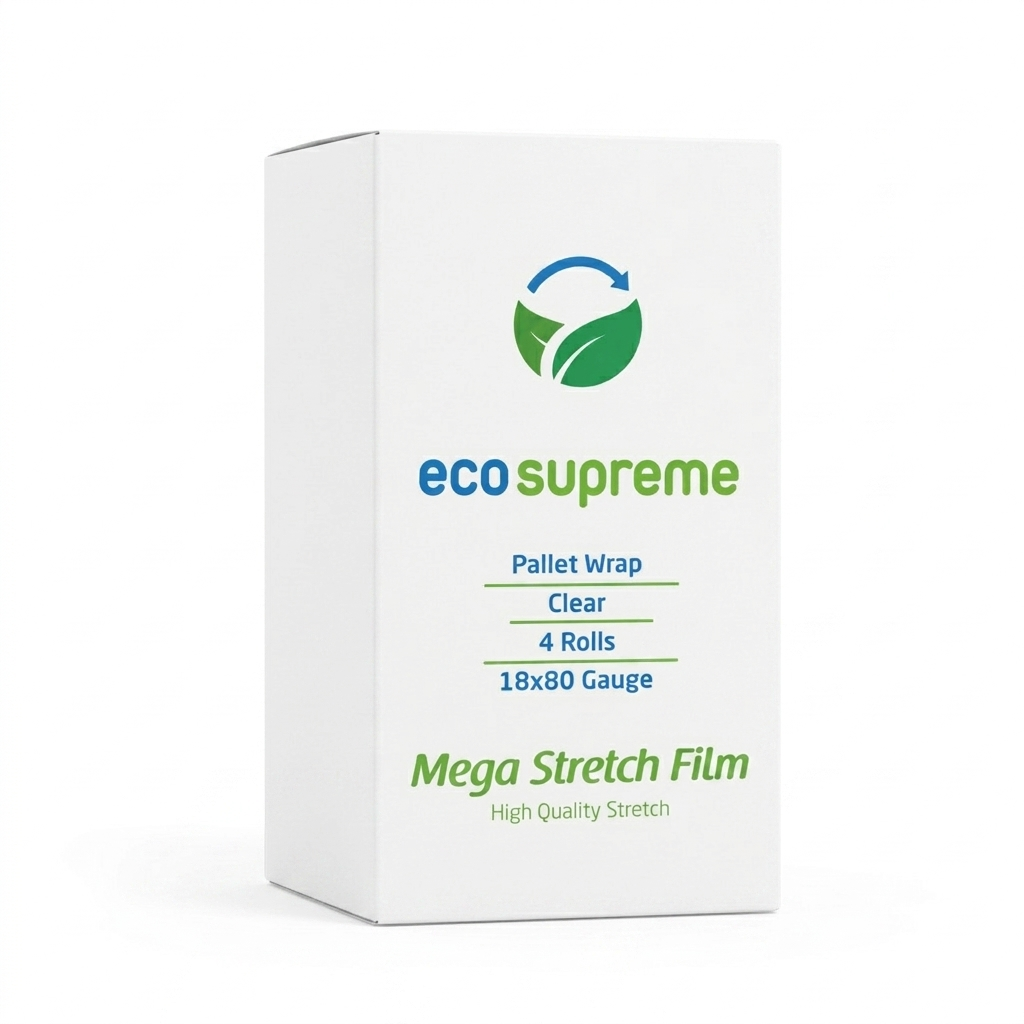Box of eco supreme Mega Stretch Film on a white background