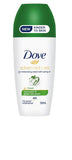 Dove advanced care antiperspirant deodorant bottle with green cap on a white background Cucumber and green tea scent