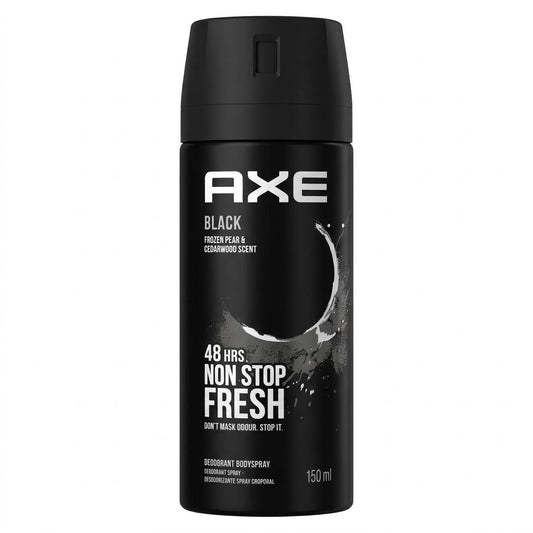 AXE Black Deodorant Body Spray, Frozen Pear & Cedarwood Scent, 150 mL / 5.07 oz Cans, Wholesale