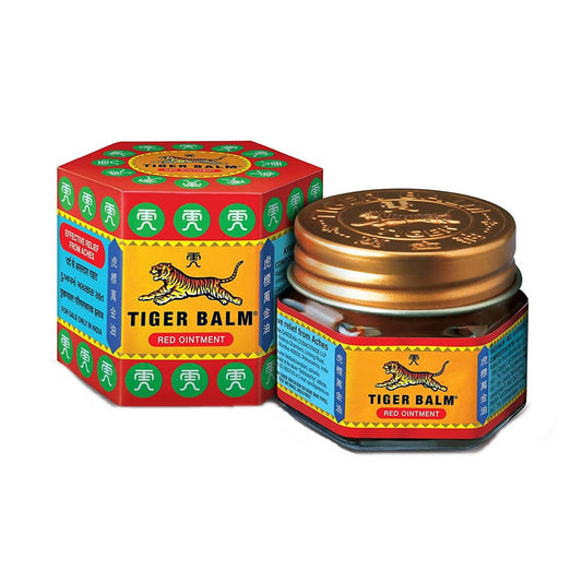 Tiger Balm jar and box on a white background