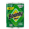 Bounty Plus paper towels packaging with green and white design