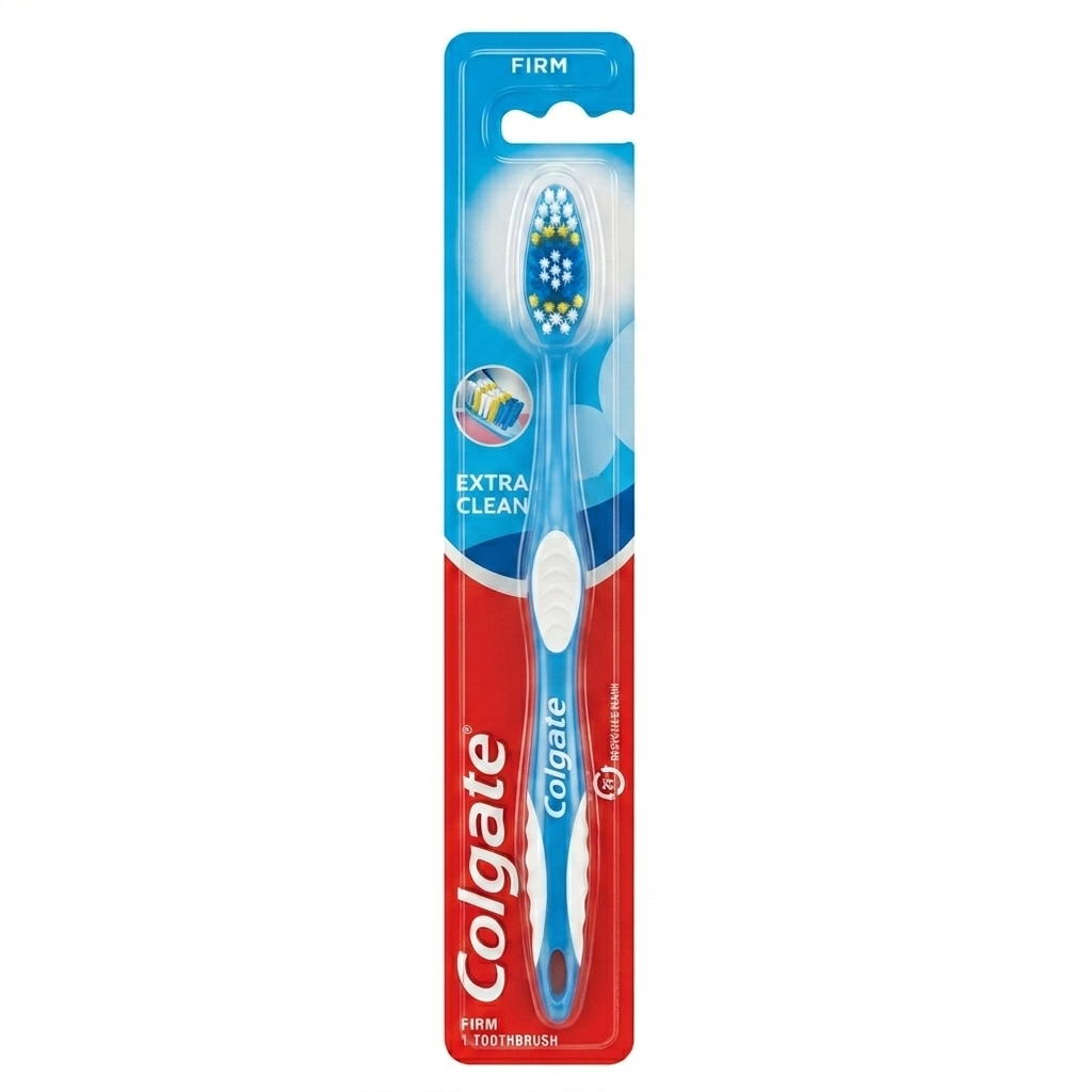 Colgate toothbrush with packaging on a white background