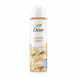 Dove Vanilla Scent deodorant spray on a white background