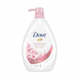 Dove Sakura Blossom body wash bottle with pump on a white background