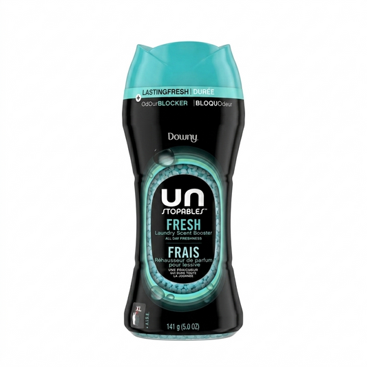 Downy Unstopables Fresh laundry scent booster bottle on a white background