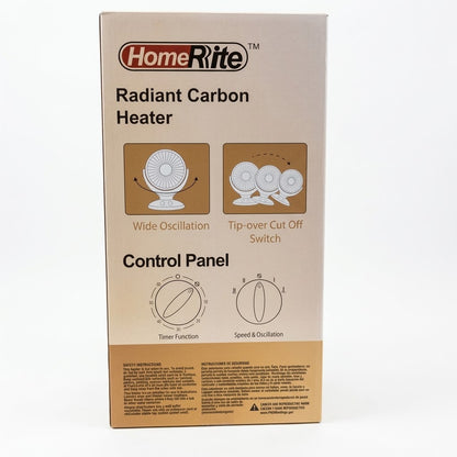 HomeRite Oscillating Radiant Carbon Electric Space Heater 400W/800W