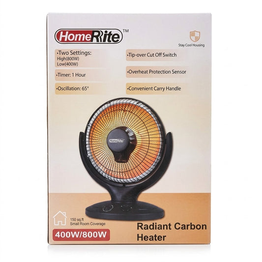 HomeRite Oscillating Radiant Carbon Electric Space Heater 400W/800W