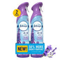 Two bottles of Febreze Air Mist Twilight Lavender with a purple and blue design on a white background.