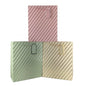 GiftRite Large Metallic Foil Diagonal Stripe Gift Bags, 13" x 10" x 5", Six Assorted Elegant Colors, Wholesale