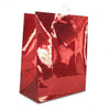 Giftrite Medium Metallic Red Holographic Paper Gift Bags with Rope Handles & Gift Tag, 9" x 7" x 4", Wholesale