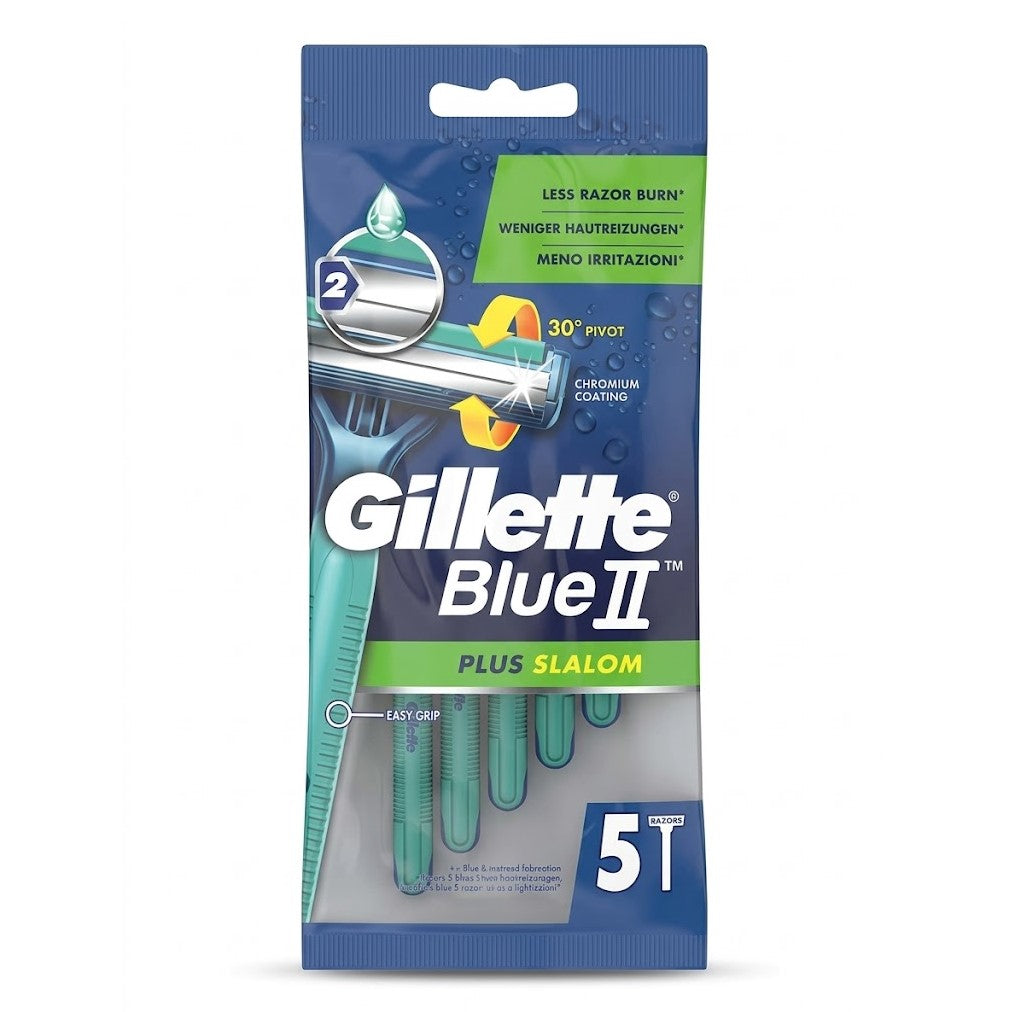 Gillette Blue II Plus Slalom Men's Disposable Razors (5-Count Pack) | Wholesale