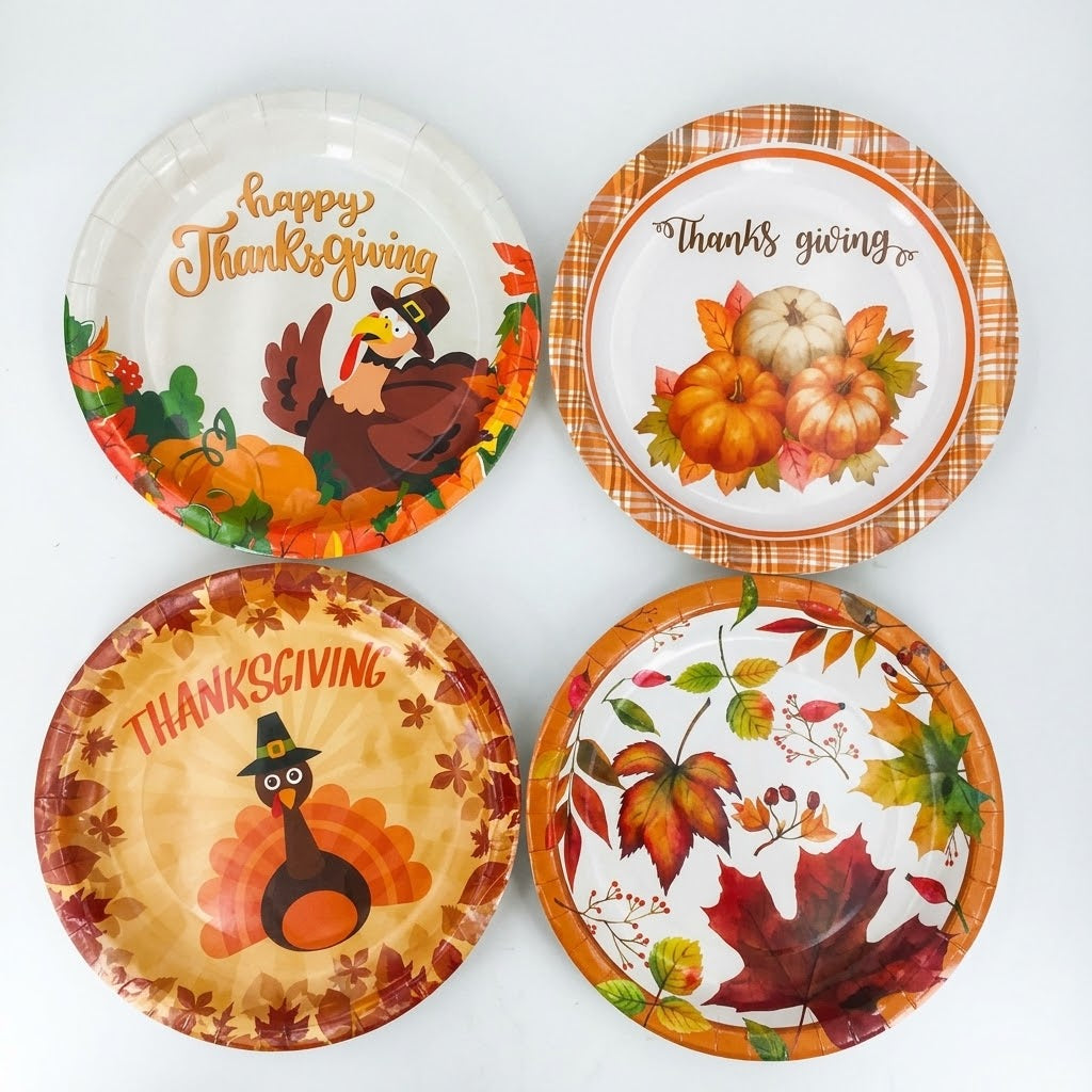 PartyRite 10" Thanksgiving Paper Plates, 8-Count, Wholesale