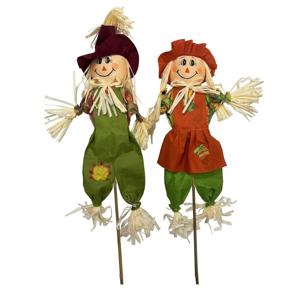 PartyRite 36" Harvest Day Standing Scarecrow Stakes, 23" x 14", 2 Assorted Styles, Wholesale