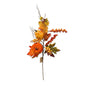 24.5" Artificial Pumpkin & Velvet Harvest Floral Pick - Leaf & Berry Spray, Wholesale