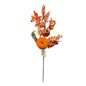 27" Tall Artificial Pumpkin & Velvet Harvest Floral Spray - Autumn Leaf Pick, Wholesale