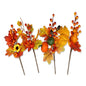 12.5" Artificial Autumn Floral Picks - Pumpkin, Gourd & Sunflower Assortment, Wholesale