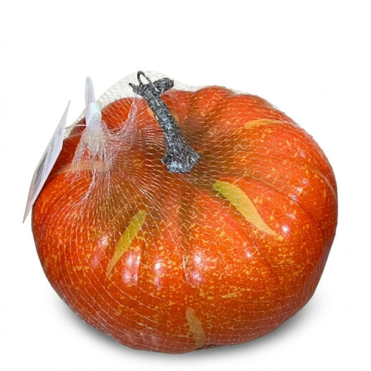 Partyrite 8" Extra Large Artificial Orange Thanksgiving Pumpkin Decoration | Wholesale