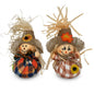 PartyRite 6" Harvest Day Sitting Pumpkin Scarecrow Dolls, 2 Assorted Styles, Wholesale