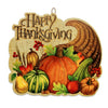 9" x 10" Happy Thanksgiving Cornucopia Foam Hanging Wall Sign - Harvest Decor, Wholesale