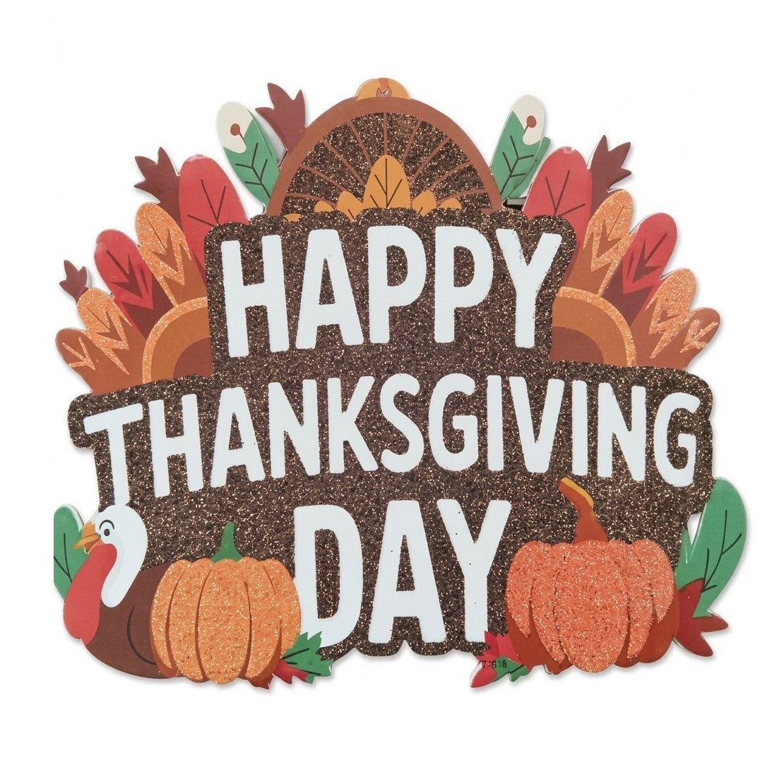 9" x 12" Happy Thanksgiving Day Turkey & Pumpkin Foam Hanging Sign - Harvest Wall Decor, Wholesale