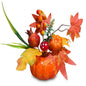 8" Artificial Pumpkin & Pomegranate Tabletop Centerpiece - Autumn Harvest Floral Accent, Wholesale