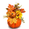 10" Artificial Fall Sunflower & Pumpkin Centerpiece Arrangement | Wholesale