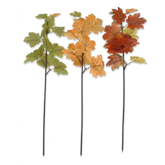 Partyrite 22" Artificial Fall Maple Leaf Floral Spray Picks (Assorted Colors) | Wholesale