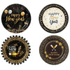 Partyrite  10" New Year's Eve Paper Dinner Plates (8-Count Pack) - Black & Gold Party Designs | Wholesale