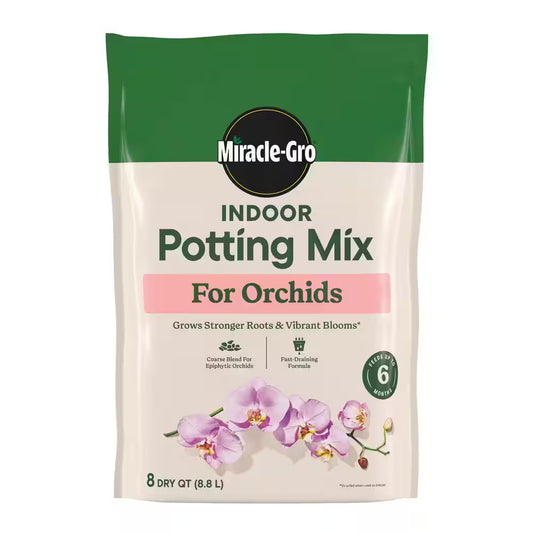 Bag of Miracle-Gro Indoor Potting Mix for Orchids on a white background