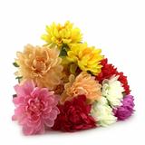 Bouquet of colorful artificial flowers on a white background