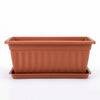 13.5" Rectangular Plastic Window Box Planter with Drainage Tray, Terracotta, Wholesale