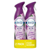 Two bottles of Febreze Air Mist Lilac Sunrise on a white background