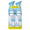 Two bottles of Febreze Air Mist Linen & Sky on a white background