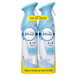 Two bottles of Febreze Air Mist Linen & Sky on a white background