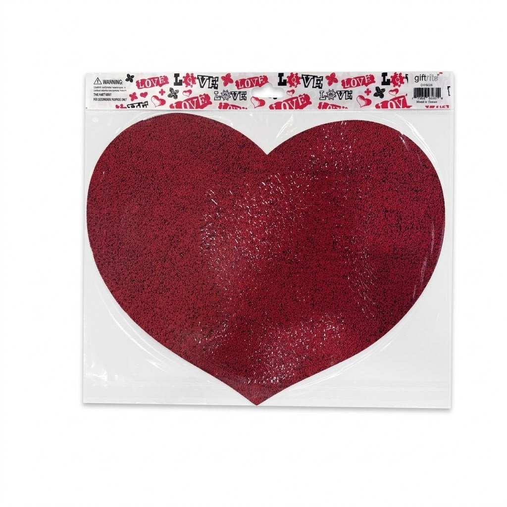 Valentine's Day Glitter Heart Paper Cutout Decorations (17" x 17")| Wholesale