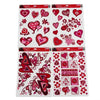 Valentine's Day Hearts & Roses Window Cling Decoration Sheets - Assorted Glitter Designs | Wholesale