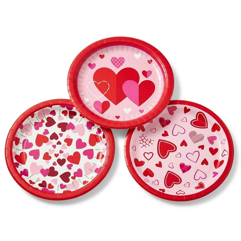 Partyrite 7" Valentine's Day Disposable Paper Dessert Plates (10-Count Packs) | Wholesale