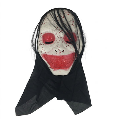 PartyRite Creepy Horror Costume Masks with Synthetic Hair & Blood Splatter, 2 Assorted Styles, Wholesale