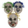Partyrite Creepy Doll & Clown Halloween Masks with Curly Hair, 3 Assorted Styles, Wholesale