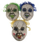 Partyrite Creepy Doll & Clown Halloween Masks with Curly Hair, 3 Assorted Styles, Wholesale
