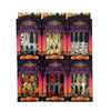 Six packages of Halloween-themed press-on nails arranged in a 2x3 grid on a plain white background. Each package contains four different nail designs with spooky illustrations like pumpkins, bats, ghosts, and witches, set against dark purple and orange packaging.