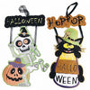 PartyRite 11" x 19" Articulated Hanging Halloween Foam Core Signs, Assorted Skeleton & Black Cat Designs, Wholesale