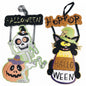 PartyRite 11" x 19" Articulated Hanging Halloween Foam Core Signs, Assorted Skeleton & Black Cat Designs, Wholesale