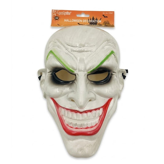 Partyrite Sinister Joker Villain Costume Mask - Full-Face Plastic Halloween Mask | Wholesale