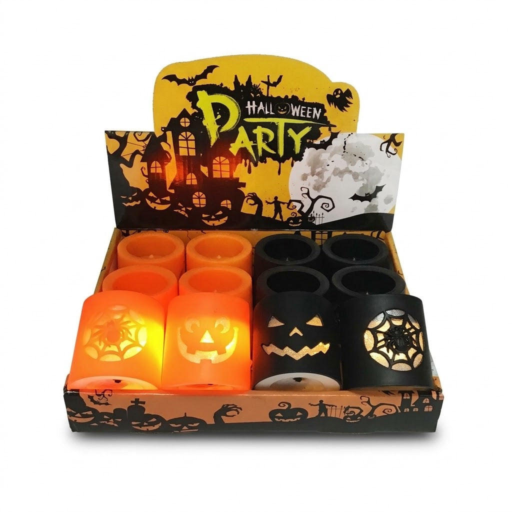 Partyrite LED Halloween Candles (12-Count Display Box) - Assorted Designs | Wholesale