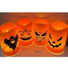 PartyRite 4.5" Flameless LED Halloween Pillar Candles, Batteries Included, Assorted Spooky Designs, Wholesale