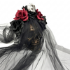 Gothic Skull & Rose Halloween Headband with Veil, Wholesale