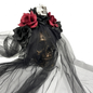 Gothic Skull & Rose Halloween Headband with Veil, Wholesale